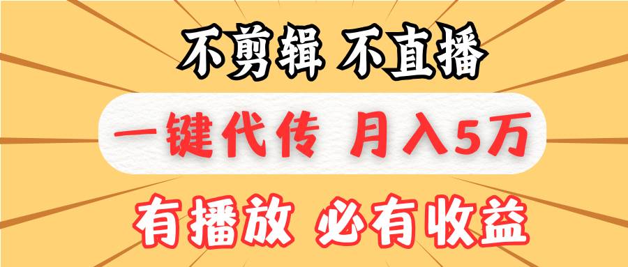 （13555期）不剪辑不直播，一键代发，月入5万懒人必备，我出视频你来发-泰戈创艺资源库