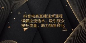 （13846期）抖音电商直播话术课程，详解拉流话术，吸引观众，提升流量，助力销售转化-泰戈创艺资源库