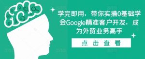 学完即用，带你实操0基础学会Google精准客户开发，成为外贸业务高手-泰戈创艺资源库