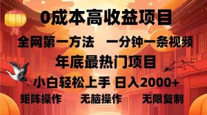 （13723期）0成本高收益蓝海项目，一分钟一条视频，年底最热项目，小白轻松日入…-泰戈创艺资源库