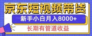 京东短视频带货新玩法,长期管道收益,新手也能月入8000+-泰戈创艺资源库