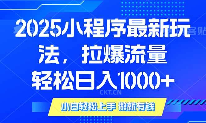 （14028期）2025年小程序最新玩法，流量直接拉爆，单日稳定变现1000+-泰戈创艺资源库