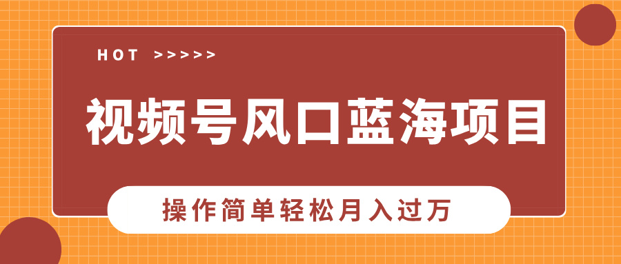 视频号风口蓝海项目，中老年人的流量密码，操作简单轻松月入过万-泰戈创艺资源库