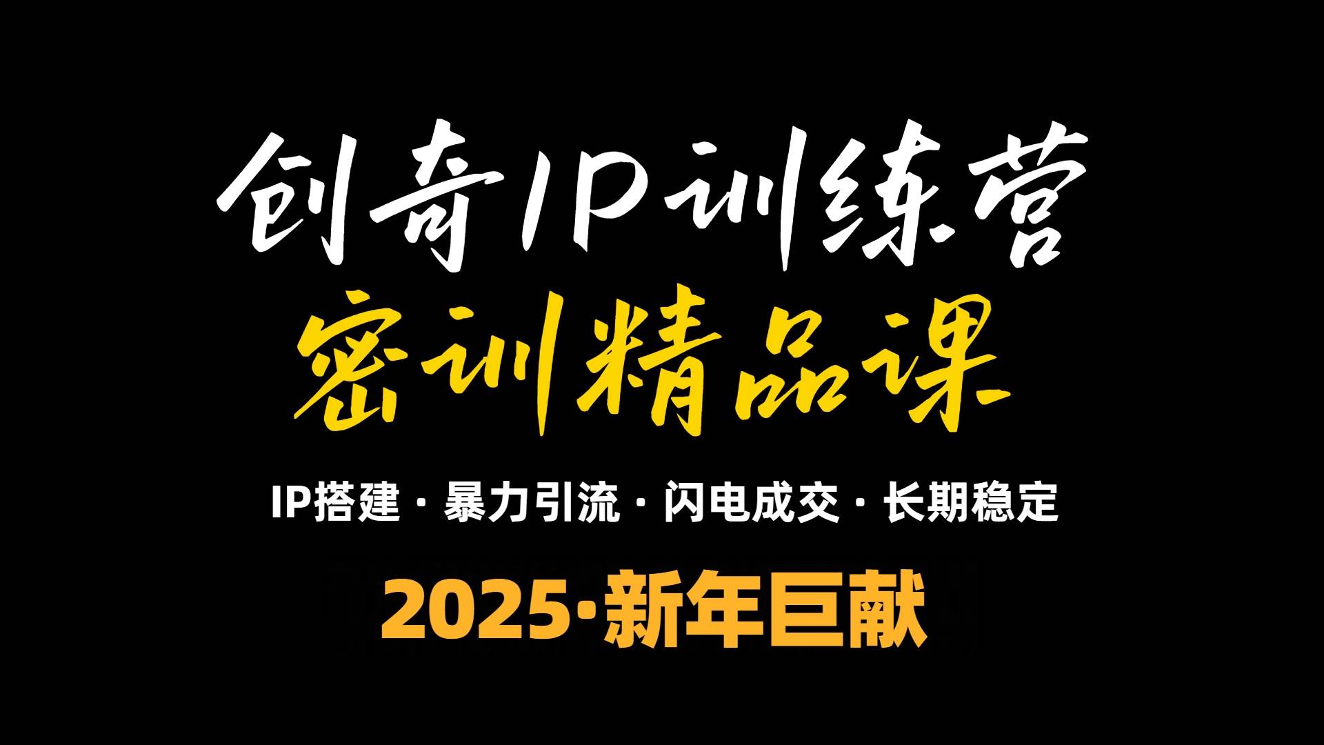 （13898期）2025年“知识付费IP训练营”小白避坑年赚百万，暴力引流，闪电成交-泰戈创艺资源库
