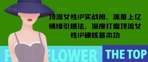 顶流女性IP实战班，流量上亿情绪引爆法，深度打磨顶流女性IP硬核基本功-泰戈创艺资源库