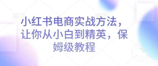 小红书电商实战方法，让你从小白到精英，保姆级教程-泰戈创艺资源库