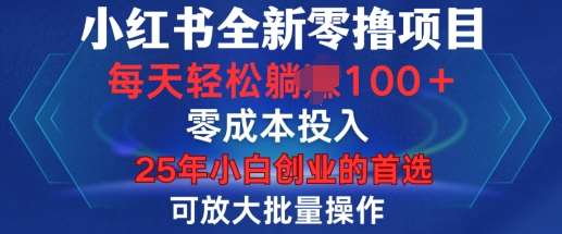 小红书全新纯零撸项目，只要有号就能玩，可放大批量操作，轻松日入100+【揭秘】-泰戈创艺资源库