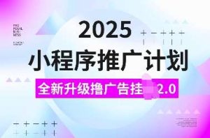 2025小程序推广计划,全新升级撸广告挂JI2.0玩法,日入多张,小白可做【揭秘】-泰戈创艺资源库