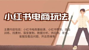 小红书电商玩法：带货/选品/找素材/裂变/数据分析/供应商/发货/售后/开店思维等-泰戈创艺资源库