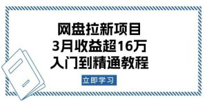 网盘拉新项目：3月收益超16万，入门到精通教程-泰戈创艺资源库