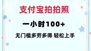 支付宝拍拍照一小时100+无任何门槛多劳多得一台手机轻松操做【揭秘】-泰戈创艺资源库