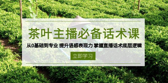 (13961期)茶叶 主播必备话术课 从0基础到专业 提升语感表现力 掌握直播话术底层逻辑-泰戈创艺资源库