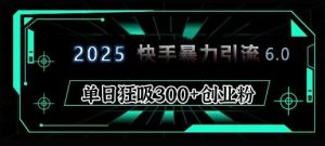 2025年快手6.0保姆级教程震撼来袭，单日狂吸300+精准创业粉-泰戈创艺资源库