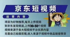 京东短视频带货课,无需自己拍摄剪辑,保姆式教学,两天快速上手-泰戈创艺资源库