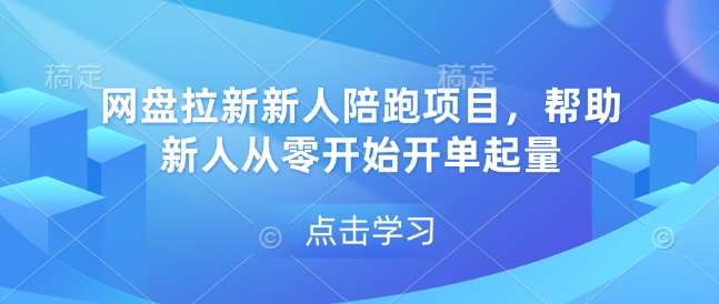 网盘拉新新人陪跑项目，帮助新人从零开始开单起量-泰戈创艺资源库