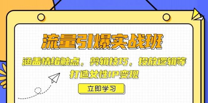 （14008期）流量引爆实战班，涵盖情绪触点，剪辑技巧，投放逻辑等，打造女性IP变现-泰戈创艺资源库