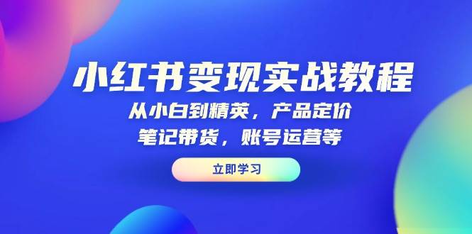 （13923期）小红书变现实战教程：从小白到精英，产品定价，笔记带货，账号运营等-泰戈创艺资源库