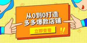 （13973期）从0到0打造多多爆款店铺，选品、上架、优化技巧，助力商家实现高效运营-泰戈创艺资源库