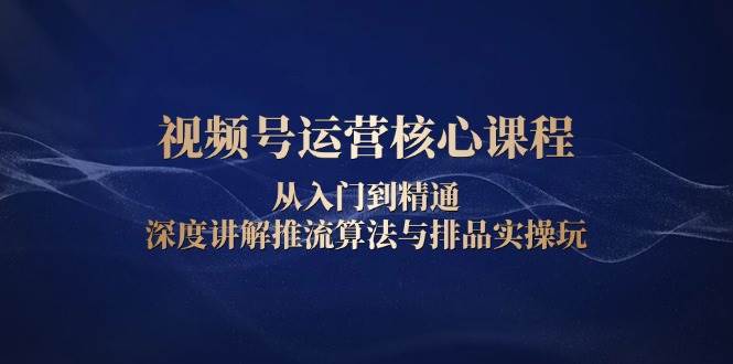 （13863期）视频号运营核心课程，从入门到精通，深度讲解推流算法与排品实操玩-泰戈创艺资源库