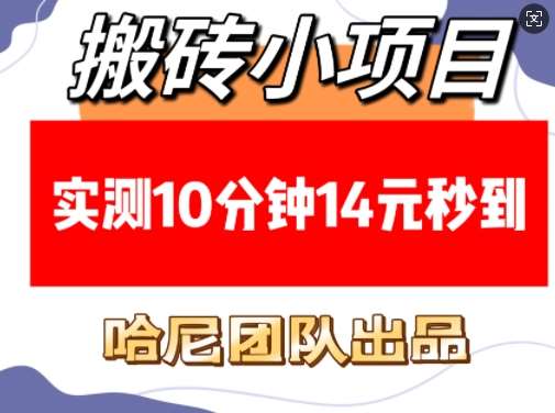 搬砖小项目，实测10分钟14元秒到，每天稳定几张(赠送必看稳定)-泰戈创艺资源库