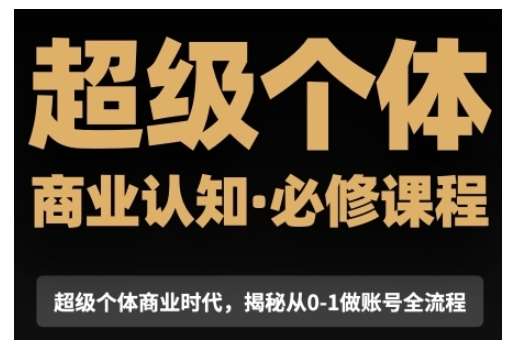 超级个体商业认知觉醒视频课，商业认知·必修课程揭秘从0-1账号全流程-泰戈创艺资源库
