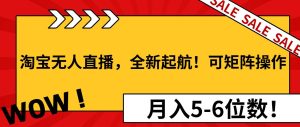 (13946期)淘宝无人直播,全新起航!可矩阵操作,月入5-6位数!-泰戈创艺资源库