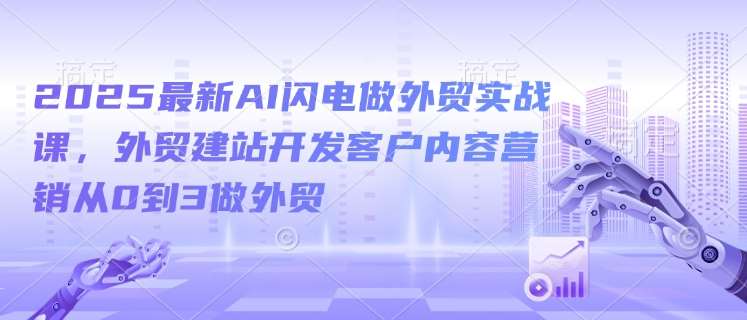 2025最新AI闪电做外贸实战课，外贸建站开发客户内容营销从0到3做外贸-泰戈创艺资源库