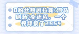 0粉丝短剧拉新(河马剧场)全流程，一个视频搞了2954-泰戈创艺资源库