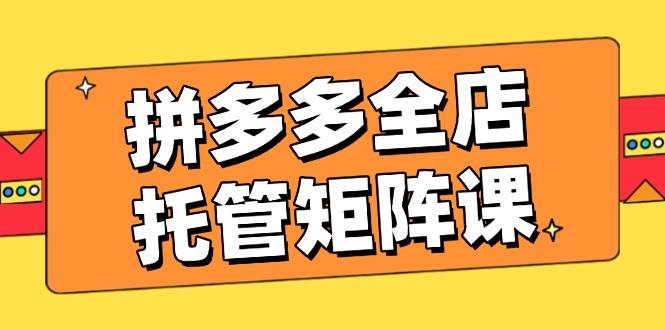 （14328期）拼多多全店托管矩阵课，盈利动销玩法，高效计划设置，提升店铺效益-泰戈创艺资源库