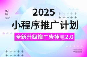 2025小程序推广计划,撸广告挂JI3.0玩法,日均5张【揭秘】-泰戈创艺资源库
