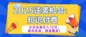 (14166期)2025逆袭项目——知识付费,小白也能月入10万年入百万,抓住机会彻底翻…-泰戈创艺资源库