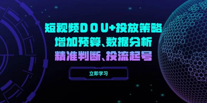 （14288期）短视频DOU+投放策略，增加预算、数据分析、精准判断，投流起号-泰戈创艺资源库