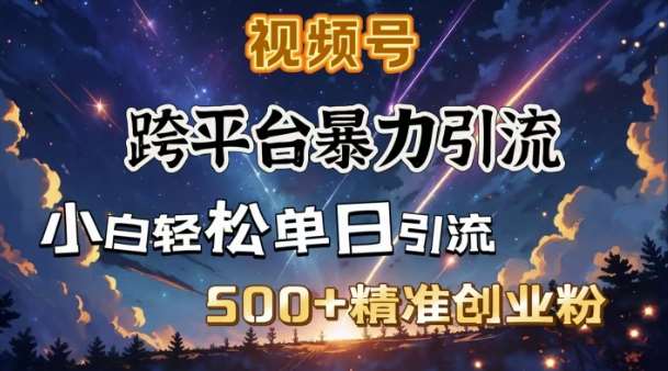 跨平台暴力引流，私域完美闭环，日引500+精准创业粉-泰戈创艺资源库