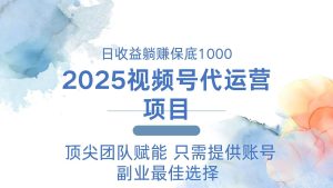 （14240期）2025视频号代运营 日躺赚1000＋ 只需提供账号-泰戈创艺资源库