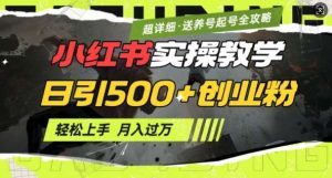 2月小红书最新日引500+创业粉实操教学【超详细】小白轻松上手,月入1W+,附小红书养号起号SOP-泰戈创艺资源库