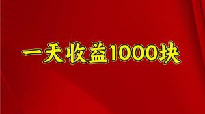 一天收益1000块,2025全网首发-泰戈创艺资源库