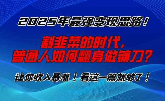2025年最强变现思路，割韭菜的时代， 普通人如何翻身做镰刀？【揭秘】-泰戈创艺资源库