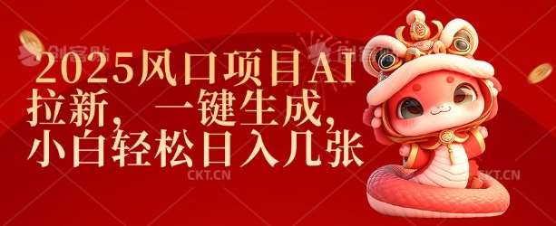 2025风口项目AI拉新，一键生成，小白轻松日入几张-泰戈创艺资源库