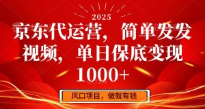 京东代运营，简单发发视频，单日保底变现1000+-泰戈创艺资源库