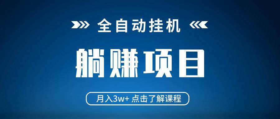 （14551期）全自动挂机项目 月入3w+ 真正躺平项目 不吃电脑配置 当天见收益-泰戈创艺资源库