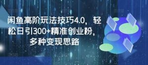 闲鱼高阶玩法技巧4.0，轻松日引300+精准创业粉，多种变现思路-泰戈创艺资源库