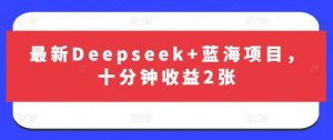 最新Deepseek+蓝海项目,十分钟收益2张-泰戈创艺资源库