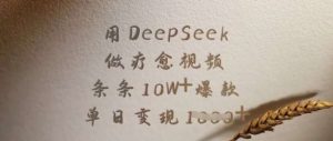 用DeepSeek做疗愈视频,条条10W+爆款,单日变现多张-泰戈创艺资源库