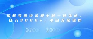 （14181期）视频号爆火视频十秒一键生成，日入3000+，小白无脑操作-泰戈创艺资源库