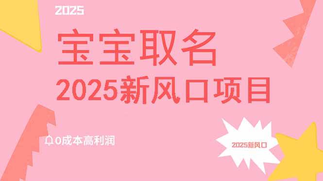 （14593期）2025新风口项目宝宝取名，0成本高利润，附保姆级教程，月入过万不是梦-泰戈创艺资源库