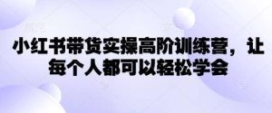 小红书带货实操高阶训练营,让每个人都可以轻松学会-泰戈创艺资源库