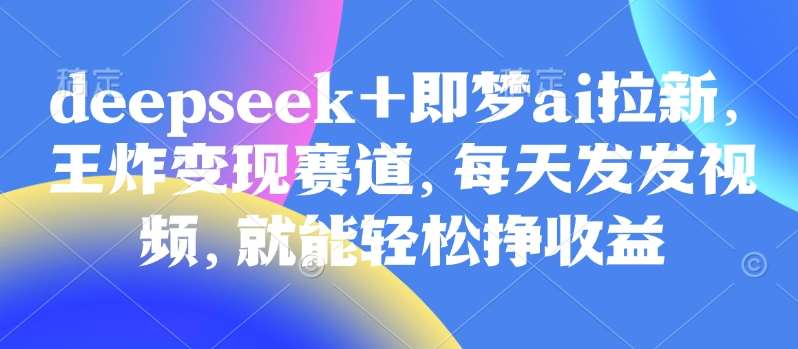 原客单价998的deepseek+即梦ai拉新，王炸变现赛道，每天发发视频，就能轻松挣收益-泰戈创艺资源库