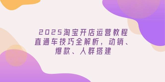 （14389期）2025淘宝开店运营教程更新，直通车技巧全解析，动销、爆款、人群搭建-泰戈创艺资源库