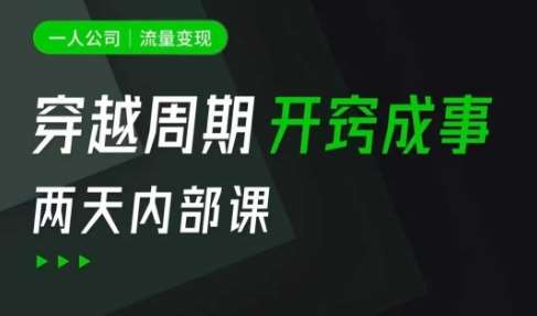 一人公司：流量变现课，一人公司的方法模型拆解， 拆解富人思维，流量思维，小老板思维等-泰戈创艺资源库
