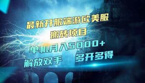 （14516期）全网热门游戏欧美服端游搬砖，最新开服，项目红利期，单机月入5000+-泰戈创艺资源库